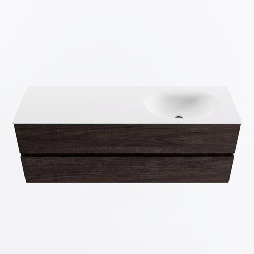 MONDIAZ VICA 140cm badmeubel onderkast Dark Brown 2 lades., Doe-het-zelf en Verbouw, Sanitair, Bad, Nieuw, Ophalen of Verzenden