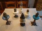 Themacollectie - Partij van 6 petroleumlampvoeten en een