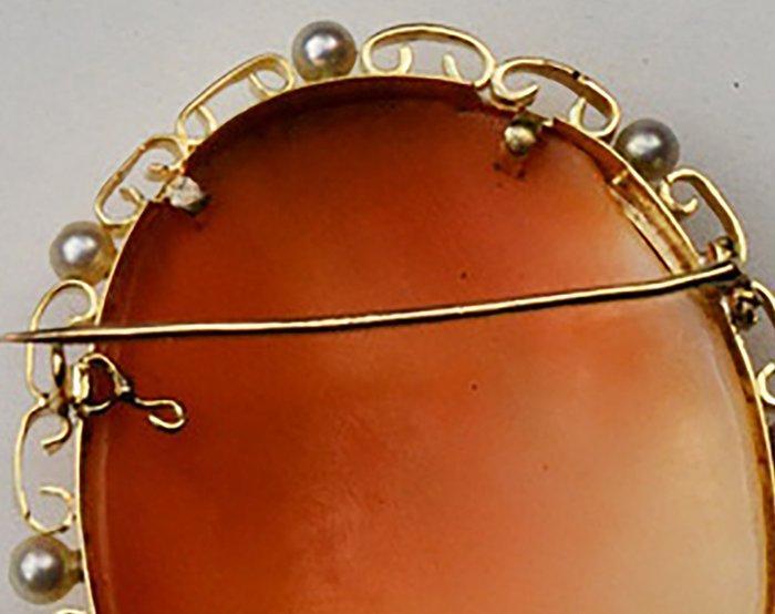 Zonder Minimumprijs - Broche - 18 karaat Geel goud, Sieraden, Tassen en Uiterlijk, Antieke sieraden