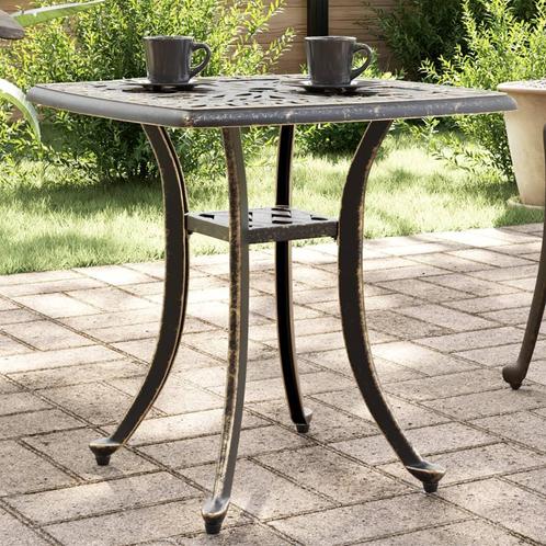 vidaXL Tuintafel 53x53x53 cm gietaluminium bronskleurig, Tuin en Terras, Tuintafels, Nieuw, Aluminium, Verzenden