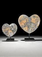 Geen minimumprijs - Prachtig paar Maligano Jasper Hartvormig