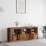 vidaXL Dressoir met LED Verlichting Oud Hout 162x37x67 cm, Verzenden, Nieuw, Overige houtsoorten, 150 tot 200 cm
