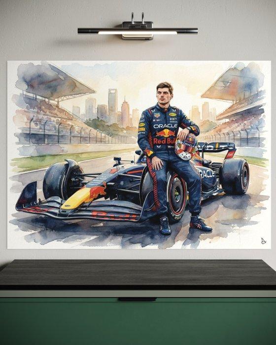 ANDSAL - Max Verstappen Red Bull Racing F1 Icon Watercolor, Verzamelen, Automerken, Motoren en Formule 1