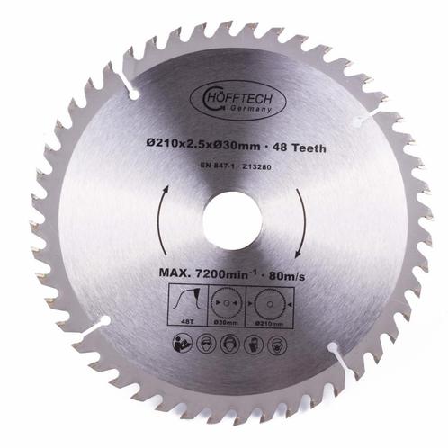 Hofftech Zaagblad cirkelzaag - Ø 210 mm - 48 tanden - Inc.., Doe-het-zelf en Verbouw, Gereedschap | Zaagmachines, Nieuw, Ophalen of Verzenden