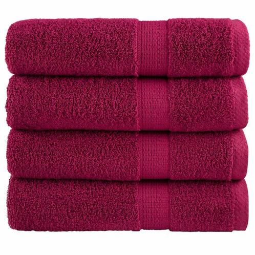 vidaXL Badhanddoeken SOLUND 4 st 600 g/m² 70x140 cm, Huis en Inrichting, Badkamer | Badtextiel en Accessoires, Rood, Nieuw, Verzenden