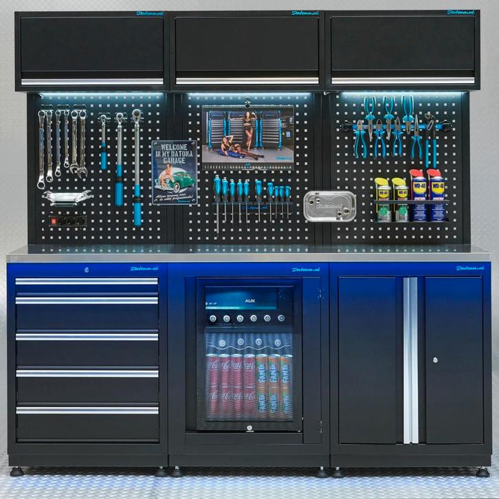Datona Werkplaatsinrichting PREMIUM RVS werkblad met, Doe-het-zelf en Verbouw, Werkbanken, Nieuw, Ophalen of Verzenden