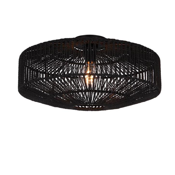 Landelijke plafondlamp zwart, Pippa, Huis en Inrichting, Lampen | Plafondlampen, Nieuw, Metaal, Ophalen of Verzenden