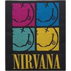 Nirvana - Smiley Squares - patch officiële merchandise, Verzamelen, Ophalen of Verzenden, Nieuw, Kleding
