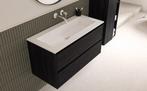 Wastafel polystone Elegant 100x46x2 | 1 Kraangaten| Glans, Verzenden, Nieuw, Wastafelkast