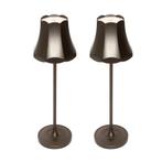 Set van 2 retro tafellampen donkerbrons oplaadbaar IP44 -, Huis en Inrichting, Lampen | Tafellampen, Nieuw, Retro, Minder dan 50 cm