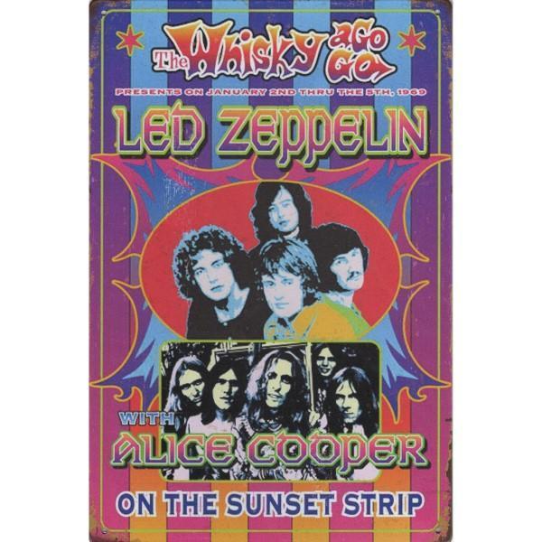 Concert Bord - Led Zeppelin The Whisky A Go Go Tour 1969, Verzamelen, Muziek, Artiesten en Beroemdheden, Poster, Artwork of Schilderij