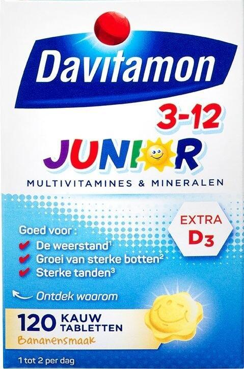 Davitamon Junior 3+ kauwtabletten banaan - 120 kauwtabletten, Diversen, Verpleegmiddelen, Nieuw, Verzenden