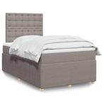 vidaXL Boxspring met matras stof taupe 120x200 cm, Verzenden, Nieuw, Twijfelaar, 120 cm