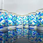 Secoloventesimo - Drinkservies (6) - Bladeren blauw vaag -