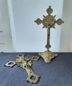 Crucifix (2) - Brons, Messing - 1950-1960 - kruisbeeld met, Antiek en Kunst