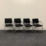 complete set van 4 stuks Ahrend vergaderstoelen,, Huis en Inrichting, Stoelen, Ophalen of Verzenden, Gebruikt, Zwart, Stof