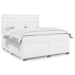 vidaXL Boxspring met matras kunstleer wit 180x200 cm, Overige materialen, Eenpersoons, Verzenden, Wit