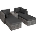 Wicker loungeset San Domino met aluminium frame - lichtgrijs, Tuin en Terras, Tuinsets en Loungesets, Verzenden, Nieuw