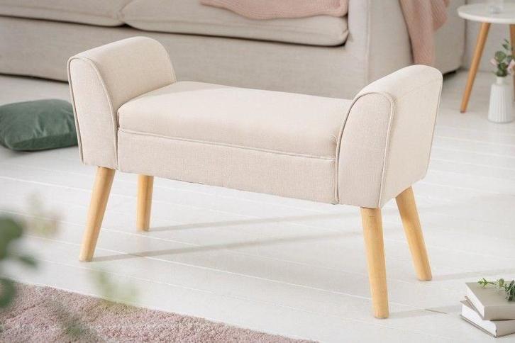 Elegante bank SCARLETT 90cm beige met armleuningen - 40407, Huis en Inrichting, Stoelen, Ophalen of Verzenden