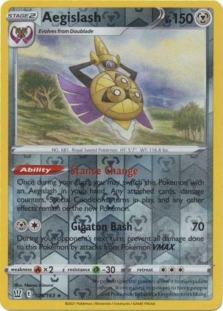 Aegislash 108/163 reverse holo Battle Styles, Hobby en Vrije tijd, Verzamelkaartspellen | Pokémon, Losse kaart, Nieuw, Foil, Ophalen of Verzenden