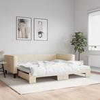 vidaXL Slaapbank met onderschuifbed 100x200 cm stof, Huis en Inrichting, 100 cm, Eenpersoons, Verzenden, Nieuw
