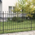 vidaXL Spike Fence Zwart 200 x 130 cm Gepoedercoat staal, Tuin en Terras, Verzenden, Nieuw, IJzer