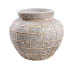 Vaas De Buikvaas – terracotta met rattan in natuurlijk, Huis en Inrichting, Woonaccessoires | Vazen, Verzenden, Nieuw