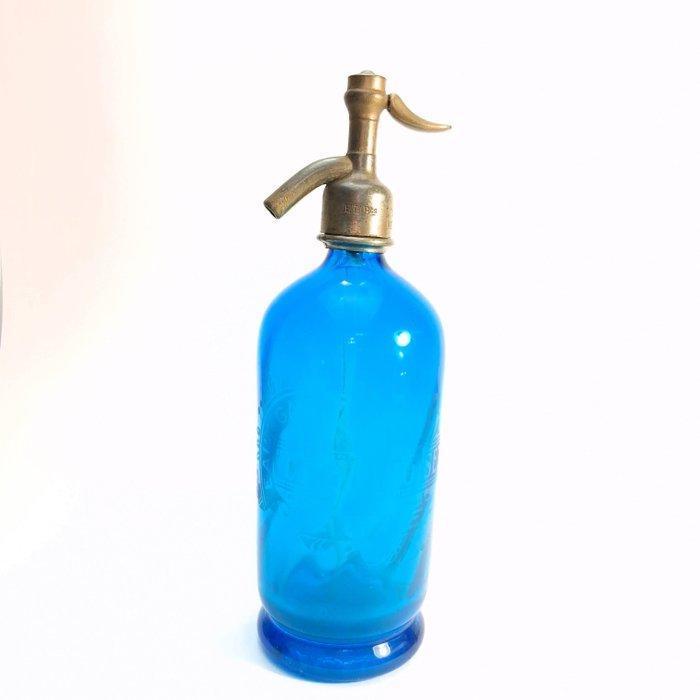 LAgathoise  1939 - Sifon Art Deco - Verre getinte blauw, Antiek en Kunst, Kunst | Designobjecten