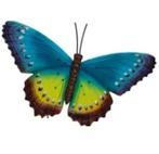 Wanddecoratie 3D vlinder blauw afm 33,5 x 23 cm (Tuinieren), Tuin en Terras, Nieuw, Verzenden