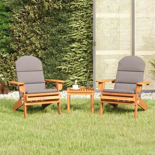vidaXL 3-delige Loungeset Adirondack massief acaciahout, Tuin en Terras, Tuinsets en Loungesets, Loungeset, Nieuw, 3 zitplaatsen