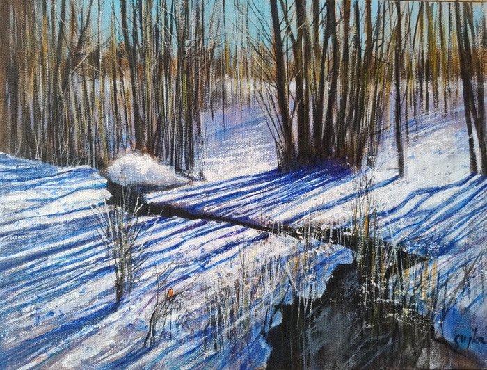 Piotr Sujka (XXI) - Pejza z gilem, Antiek en Kunst, Kunst | Schilderijen | Klassiek