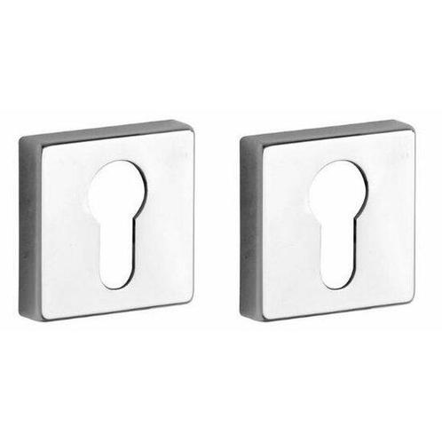 Set van twee PC-plaatjes Mini glans chroom, Doe-het-zelf en Verbouw, Hang- en Sluitwerk, Nieuw, Ophalen of Verzenden
