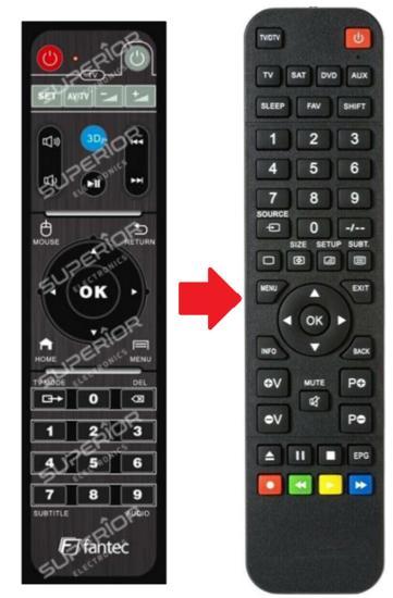 Fantec 4KS6000 en 4KP6800 afstandsbediening, Audio, Tv en Foto, Afstandsbedieningen, Verzenden