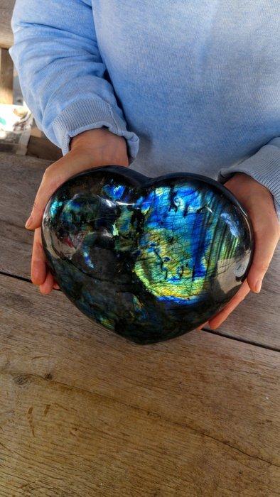Labradoriet - zeldzaam Royal Blue + Turquoise + Violet -, Antiek en Kunst, Curiosa en Brocante
