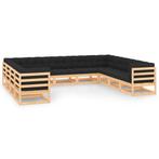 vidaXL 11-delige Loungeset met antracietkleurige kussens, Tuin en Terras, Verzenden, Nieuw, Loungeset