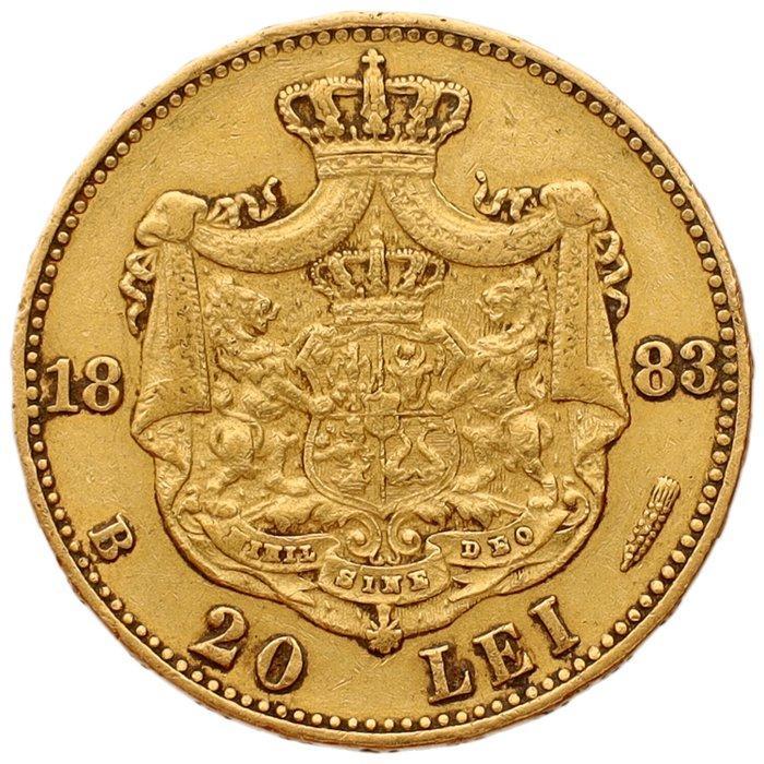 Roemenië. Carol I. 20 Lei 1883 - VF, Postzegels en Munten, Munten | Europa | Niet-Euromunten