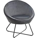 Loungestoel Centera, gestoffeerd, rond - Fluweellook antraci, Huis en Inrichting, Stoelen, Verzenden, Nieuw