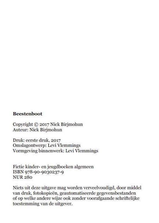 Beestenboot 9789090302379 Nick Birjmohun, Boeken, Kinderboeken | Jeugd | 13 jaar en ouder, Gelezen, Verzenden
