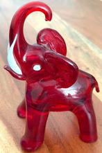 sculptuur, Roter Elefant mit weißen Zähnen - 18 cm -, Antiek en Kunst