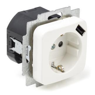 Stopcontact met USB | Busch-Jaeger | Reflex, Doe-het-zelf en Verbouw, Elektra en Kabels, Nieuw, Verzenden