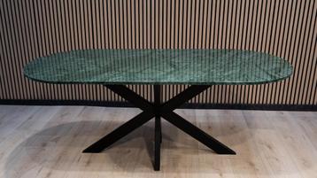 Verdi Alpi Marmeren Eettafel 100x190 cm – Luxe Bootvorm beschikbaar voor biedingen