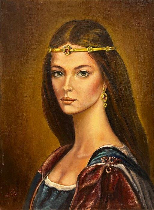 Nikolay Gorovoy (1953) - Portrait of Young Woman, Antiek en Kunst, Kunst | Schilderijen | Klassiek