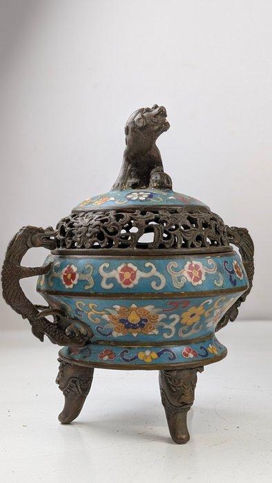 Wierookbrander - brons / cloissonne / Emaille - handgemaakt, Antiek en Kunst, Antiek | Overige Antiek