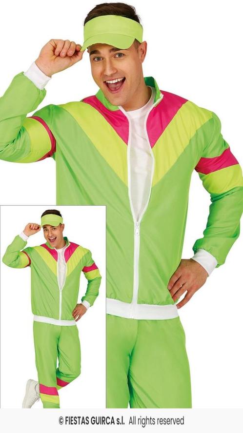 Neon Trainingspak Heren Groen, Hobby en Vrije tijd, Feestartikelen, Feestartikel, Nieuw, Verzenden
