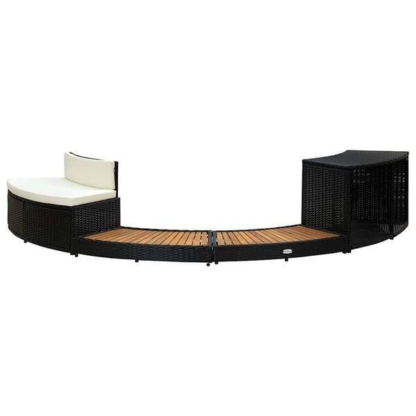 Spa-ombouw zwart rattan| Retourdeal | 40% Korting!, Tuin en Terras, Bubbelbaden en Hottubs, Nieuw, Ophalen of Verzenden