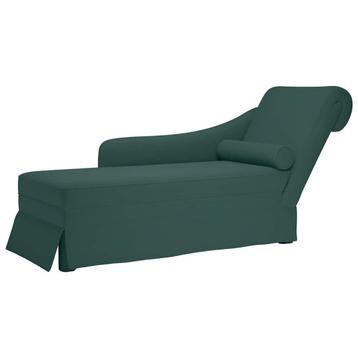 Chaise Longue met Bolster - OP = OP - Donkergroen Fluwele... beschikbaar voor biedingen