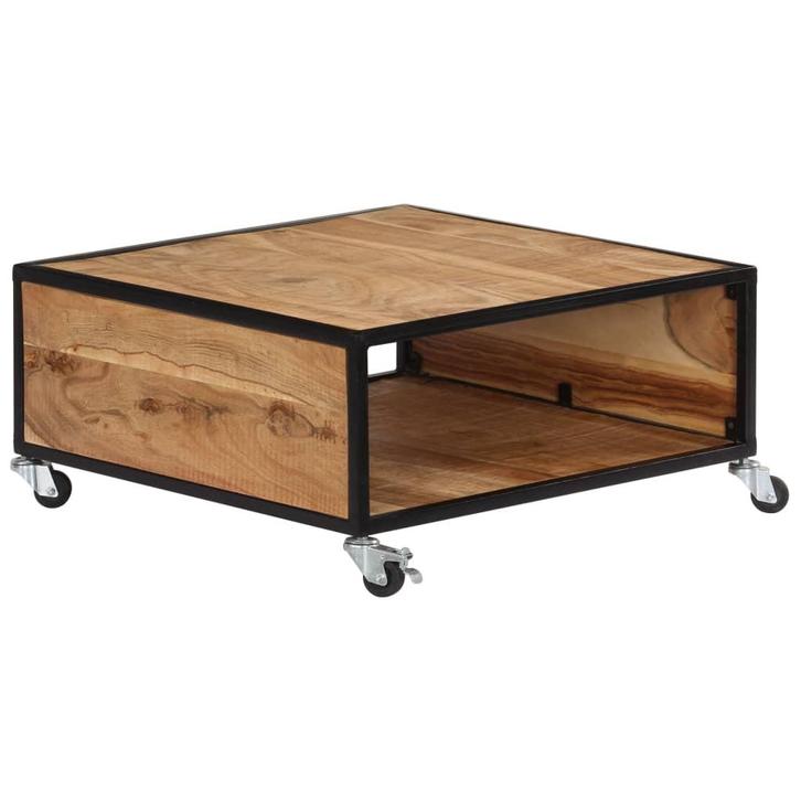 vidaXL Salontafel 70x70x32 cm massief acaciahout, Huis en Inrichting, Tafels | Salontafels, 50 tot 100 cm, Nieuw, Overige houtsoorten