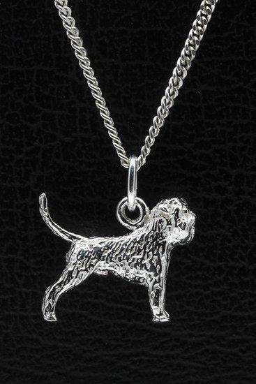 Zilveren Affenpinscher met staart ketting hanger - groot, Sieraden, Tassen en Uiterlijk, Kettinghangers, Verzenden