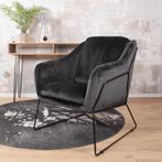 Antonio fauteuil velvet zwart, Nieuw, Ophalen of Verzenden, Zwart