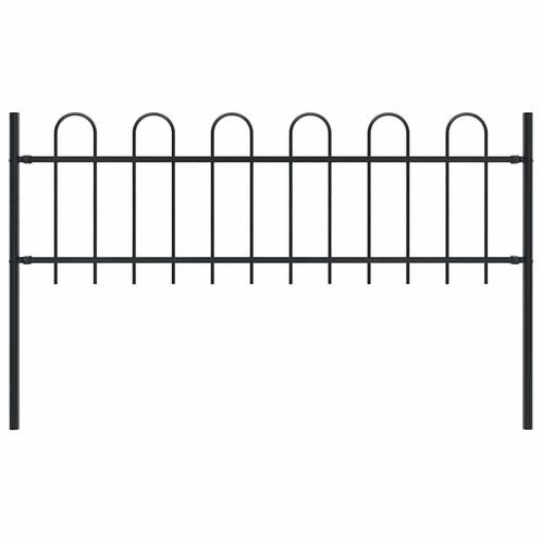 Zwart Metalen Tuinhek 1.8m | Retourdeal - Design Hek, Tuin en Terras, Tuinhekken en Hekwerk, Nieuw, IJzer, Tuinhek, Ophalen of Verzenden